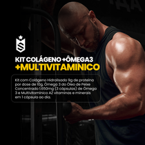Kit Colágeno 500g + Ômega 3 60 Cáps + Multivitaminico 60 Cáps