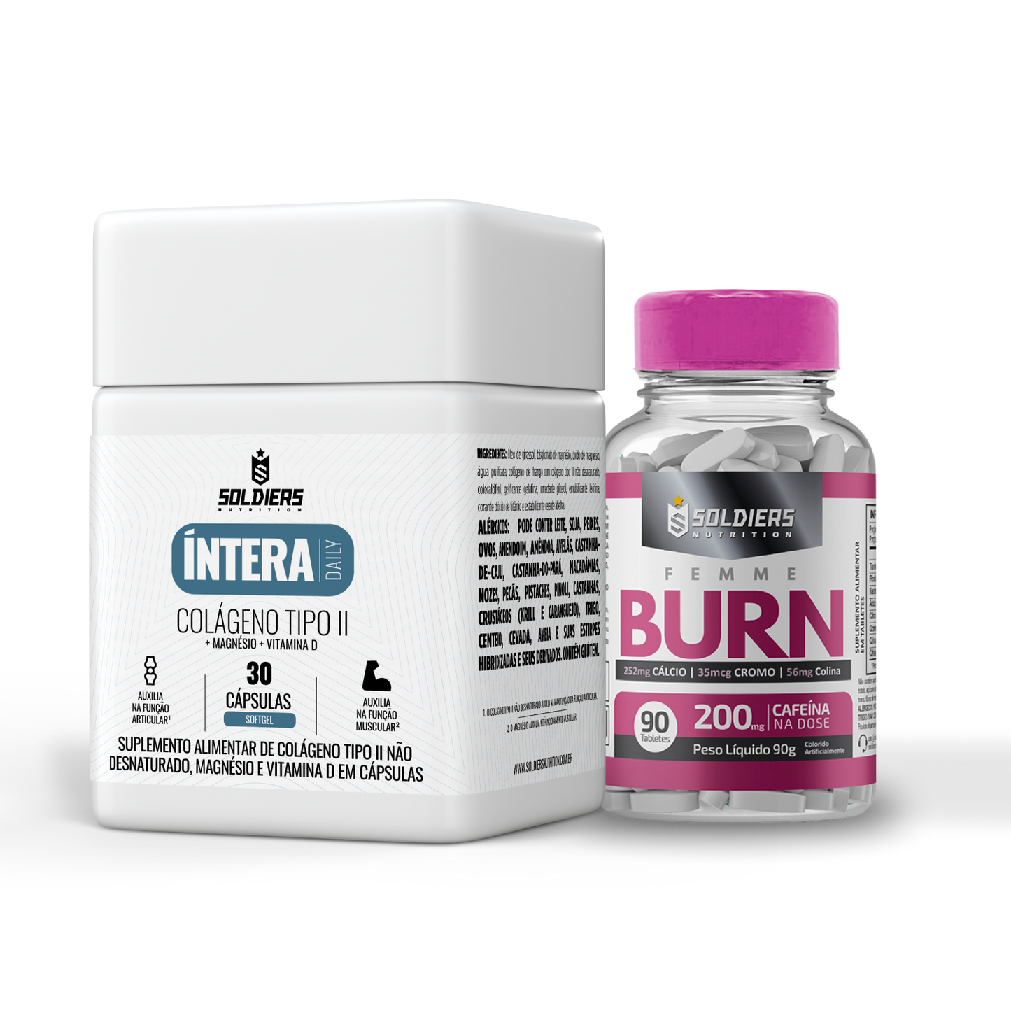 Kit Colágeno Tipo II 30 Cáps + Femme Burn 90 Tabletes