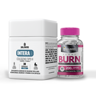 Kit Colágeno Tipo II 30 Cáps + Femme Burn 90 Tabletes