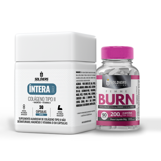 Kit Colágeno Tipo II 30 Cáps + Femme Burn 90 Tabletes