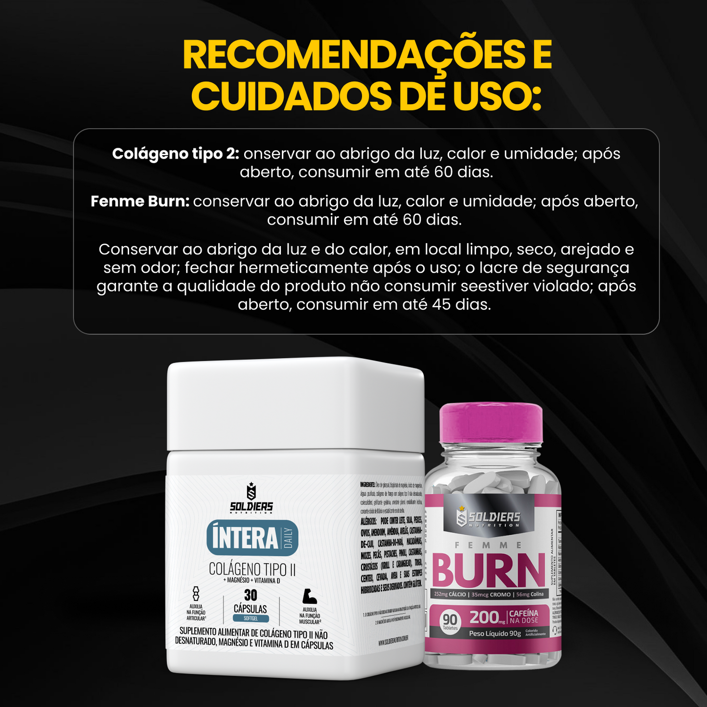 Kit Colágeno Tipo II 30 Cáps + Femme Burn 90 Tabletes