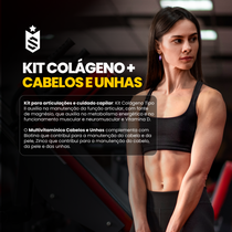 Kit Colágeno Tipo II 30 Cáps  + Multivitamínico Cabelos e Unhas 30 Cáps