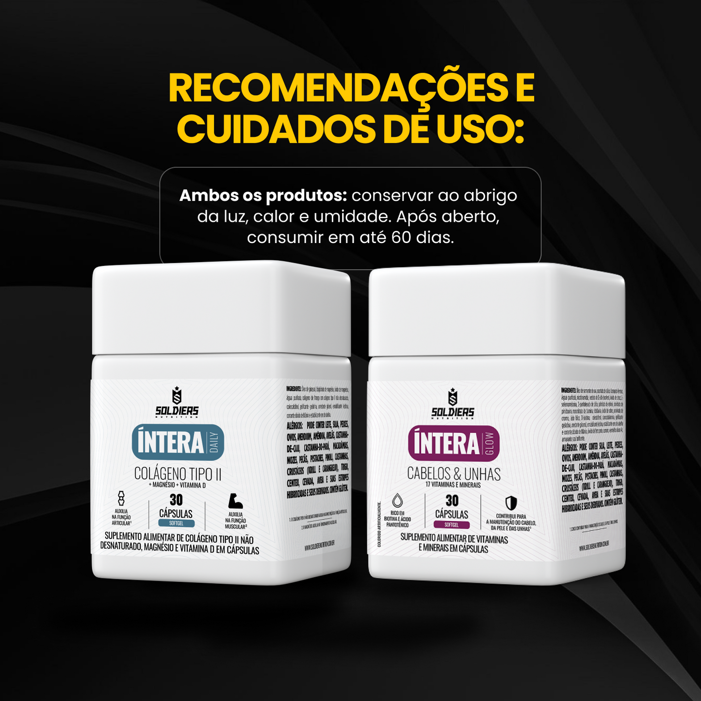 Kit Colágeno Tipo II 30 Cáps  + Multivitamínico Cabelos e Unhas 30 Cáps