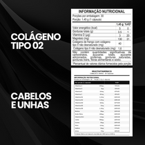 Kit Colágeno Tipo II 30 Cáps  + Multivitamínico Cabelos e Unhas 30 Cáps