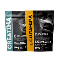 Kit Creatina Monohidratada 500g + L-Glutamina 500g