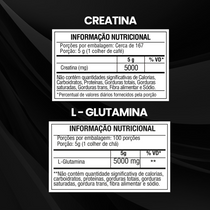 Kit Creatina Monohidratada 500g + L-Glutamina 500g