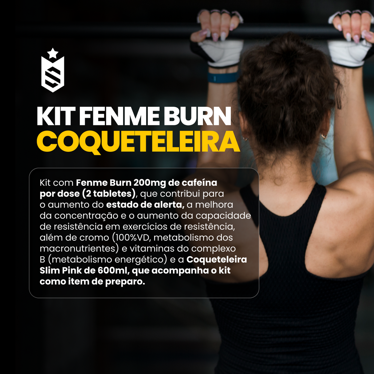 Kit Femme Burn 90 Tabletes + Coqueteleira Slim Pink 600ml