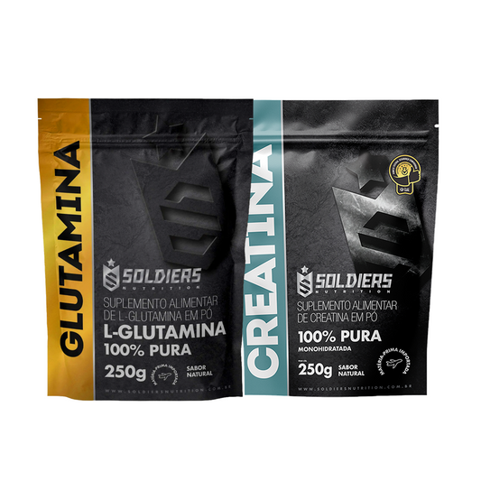 Kit Creatina Monohidrata 250g + L-Glutamina 250g