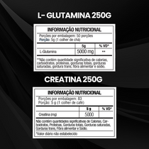 Kit Creatina Monohidrata 250g + L-Glutamina 250g
