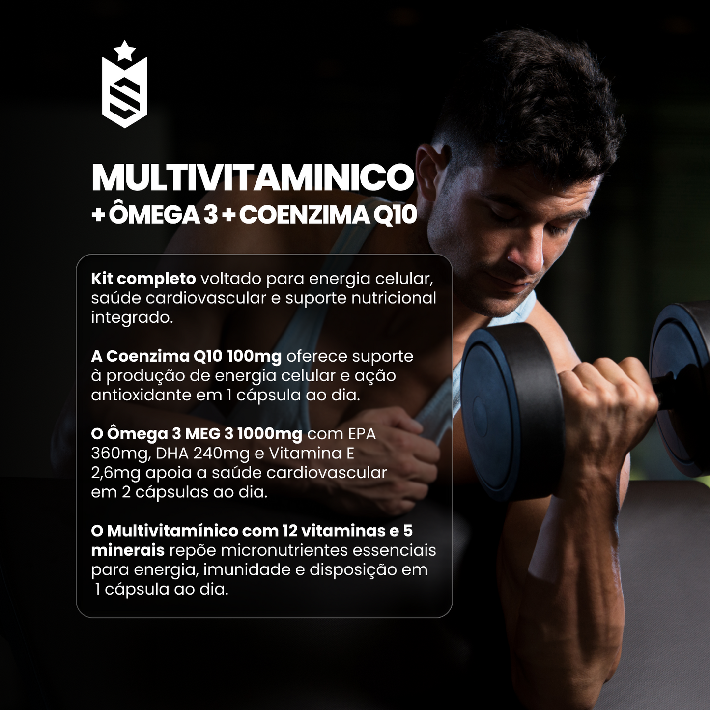 Kit Multivitamínico + Ômega 3 1000mg + Coenzima Q10 100mg 60 Cáps