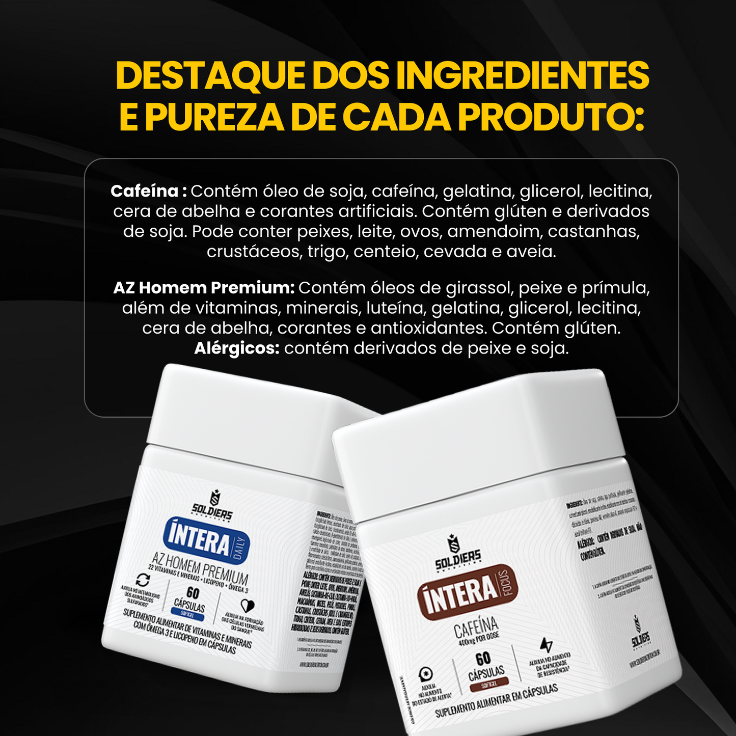 Kit Cafeína 400g 60 Cáps + AZ Homem 60 Cáps