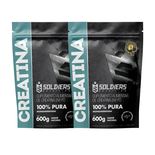 Creatina Monohidratada 1200g Soldiers Nutrition 100% Pura Importada Alta Performance Músculo Treino