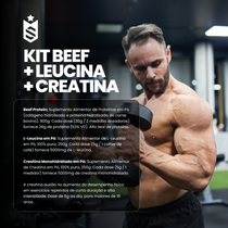 Kit Beef Protein 26g Proteína 900g + L - Leucina 250g + Creatina Monohidratada 250g