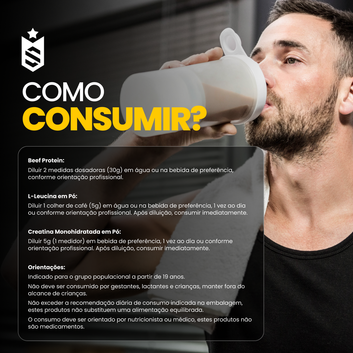 Kit Beef Protein 26g Proteína 900g + L - Leucina 250g + Creatina Monohidratada 250g