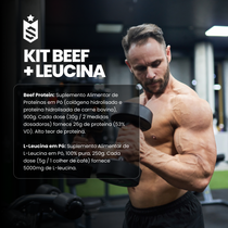 Kit Beef Protein 26g Proteína 900g + L - Leucina 250g