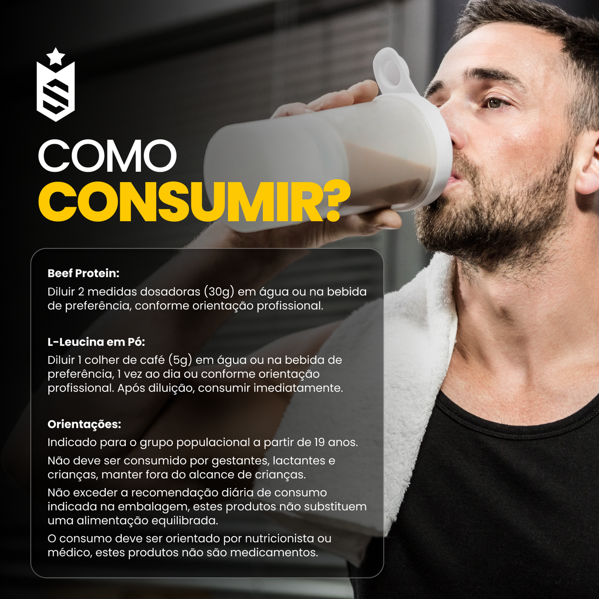 Kit Beef Protein 26g Proteína 900g + L - Leucina 250g