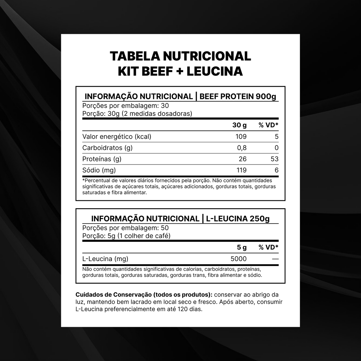 Kit Beef Protein 26g Proteína 900g + L - Leucina 250g