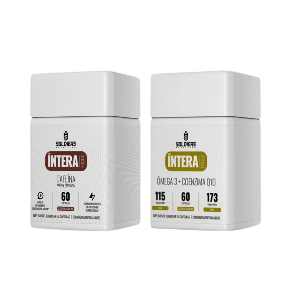 Kit: Cafeína Intera + Ômega 3 com Coenzima Q10 - Soldiers Nutrition