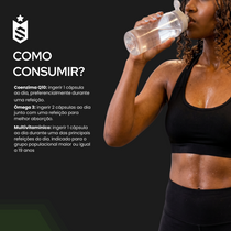 Kit Coenzima Q10 100mg - 60 Cáps + Ômega 3 1000mg - 60 Cáps + Multivitamínico - 60 Cáps