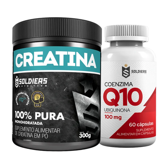 Kit Coenzima Q10 100mg 60 Cáps + Creatina Monohidratada Pote 300g