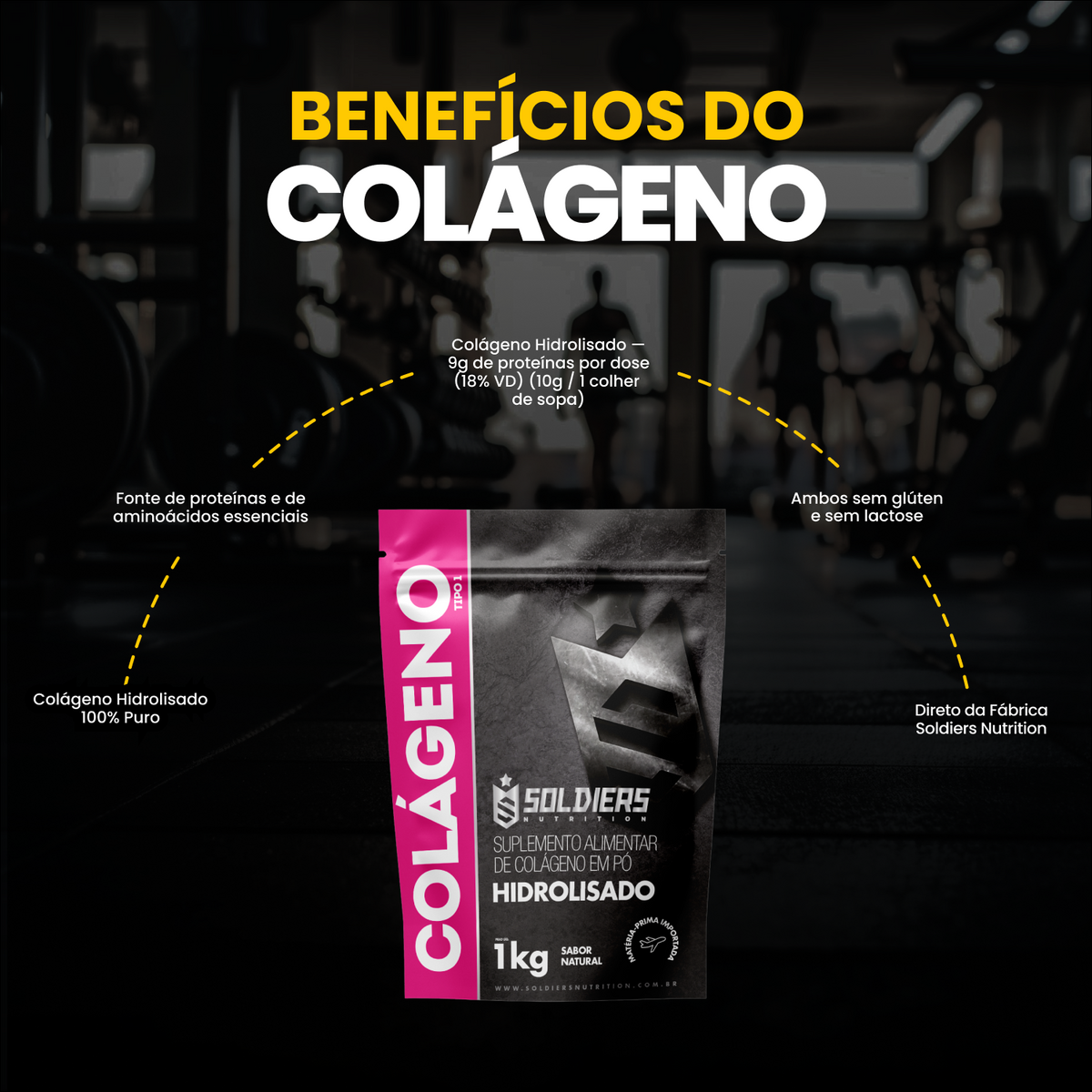 Colágeno Hidrolisado 100% Puro - 1Kg