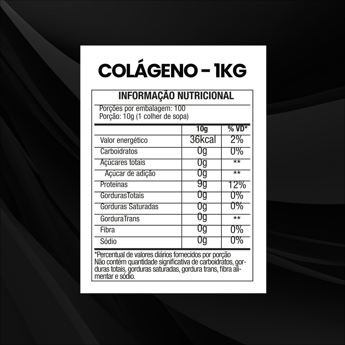 Colágeno Hidrolisado 100% Puro - 1Kg