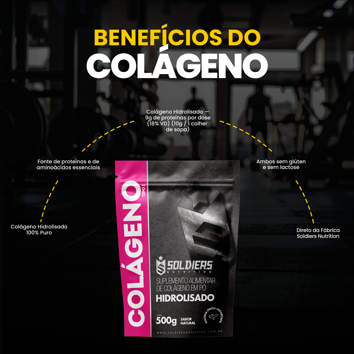 Colágeno Hidrolisado 100% Puro - 500g