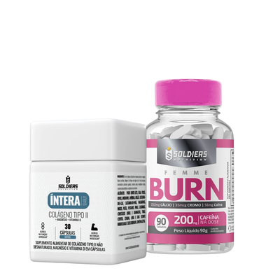 Kit Colágeno Tipo II 30 Cáps + Femme Burn 90 Tabletes