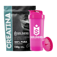 Kit: Creatina 150g + Coqueteleira Slim - Soldiers Nutrition