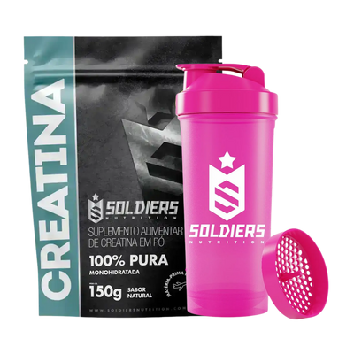 Kit: Creatina 150g + Coqueteleira Slim - Soldiers Nutrition