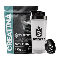 Kit: Creatina 150g + Coqueteleira Slim - Soldiers Nutrition