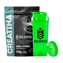 Kit: Creatina 150g + Coqueteleira Slim - Soldiers Nutrition