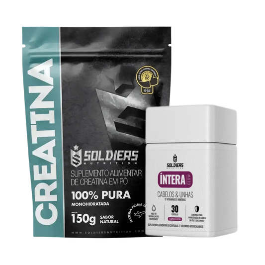 Kit: Creatina 150g + Cabelos e Unhas Intera - Soldiers Nutrition