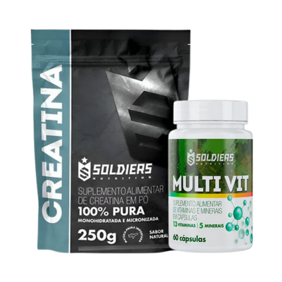 Kit: Creatina 250g + Multivitamínico Completo - Soldiers Nutrition