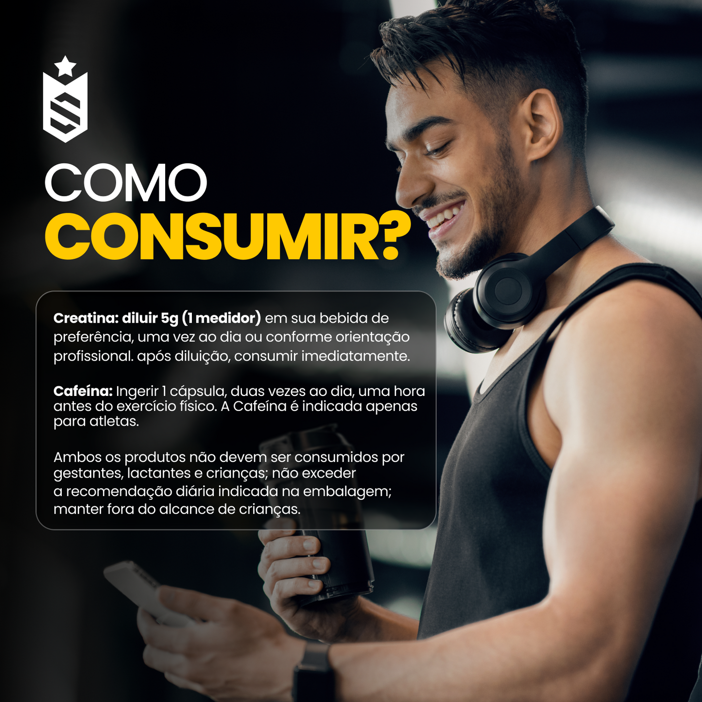 Kit Creatina Monohidratada 150g + Cafeína 400g 60 Cáps