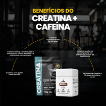Kit Creatina Monohidratada 150g + Cafeína 400g 60 Cáps