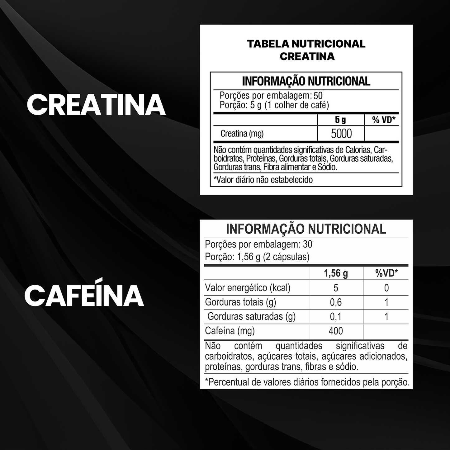 Kit Creatina Monohidratada 150g + Cafeína 400g 60 Cáps