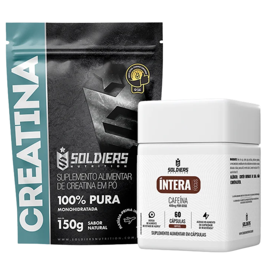 Kit Creatina Monohidratada 150g + Cafeína 400g 60 Cáps