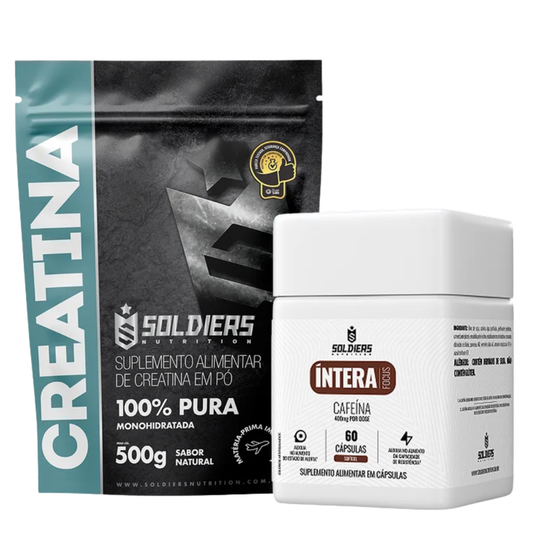 Kit Creatina Monohidratada 500g + Cafeína 400g 60 Cáps