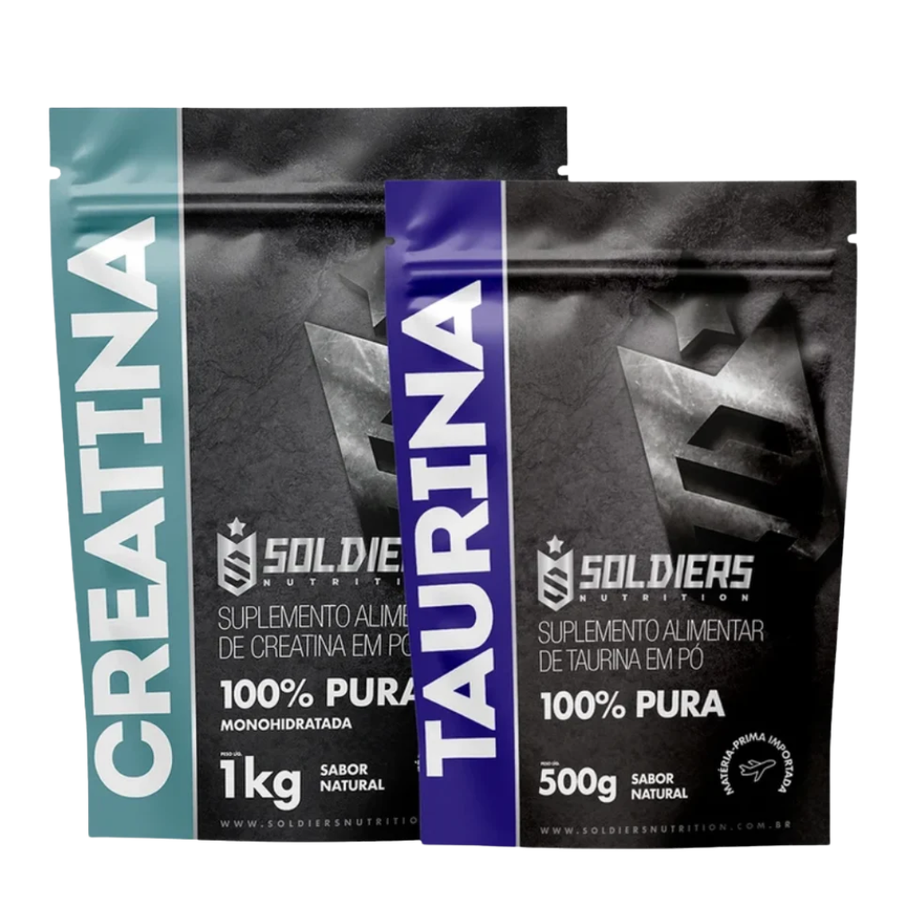 Kit Creatina Monohidratada 1Kg + Taurina 500g