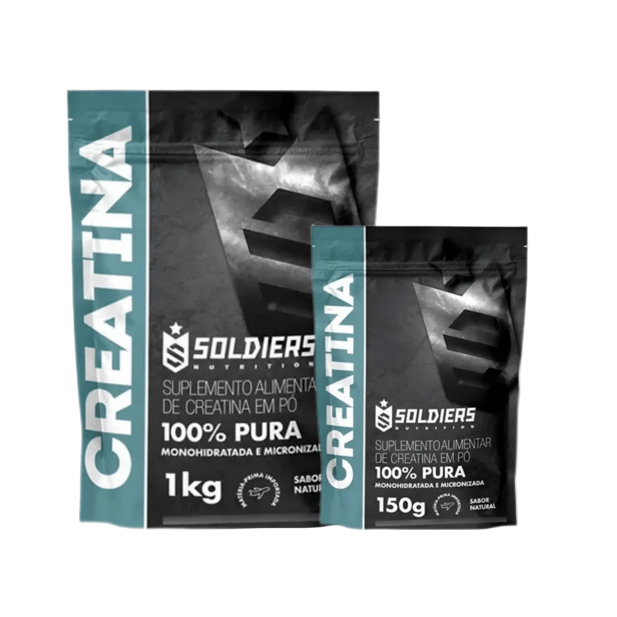 Kit: Creatina Monohidratada 1kg + Creatina Monohidratada 150g - Soldiers Nutrition