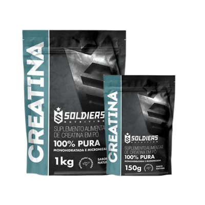 Kit: Creatina Monohidratada 1kg + Creatina Monohidratada 150g - Soldiers Nutrition