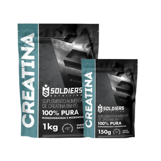 Kit: Creatina Monohidratada 1kg + Creatina Monohidratada 150g - Soldiers Nutrition