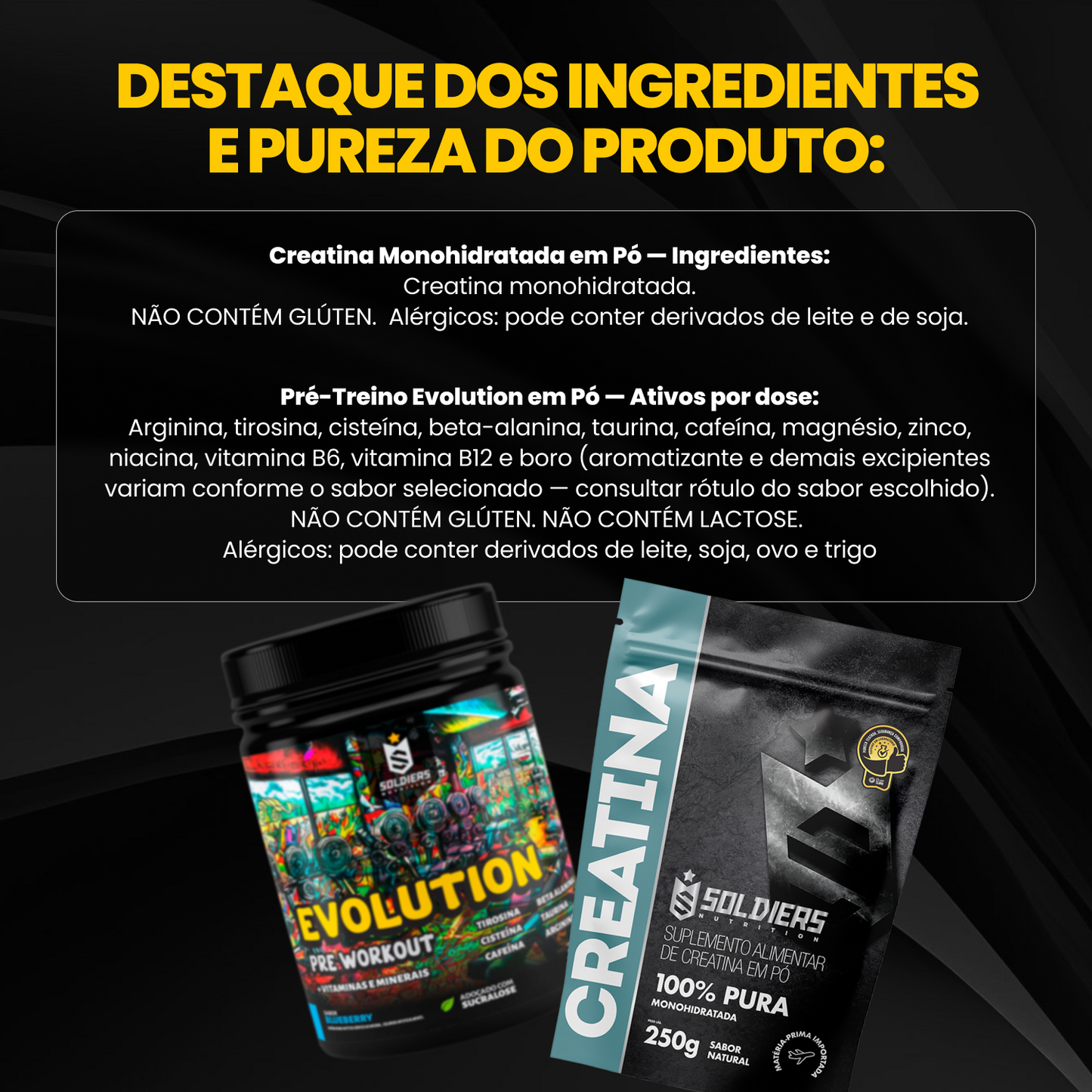 Kit Creatina 250g + Pré Treino Evolution 300g