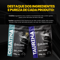 Kit Creatina Monohidratada 250g + Taurina 250g