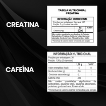 Kit Creatina Monohidratada 500g + Cafeína 400g 60 Cáps