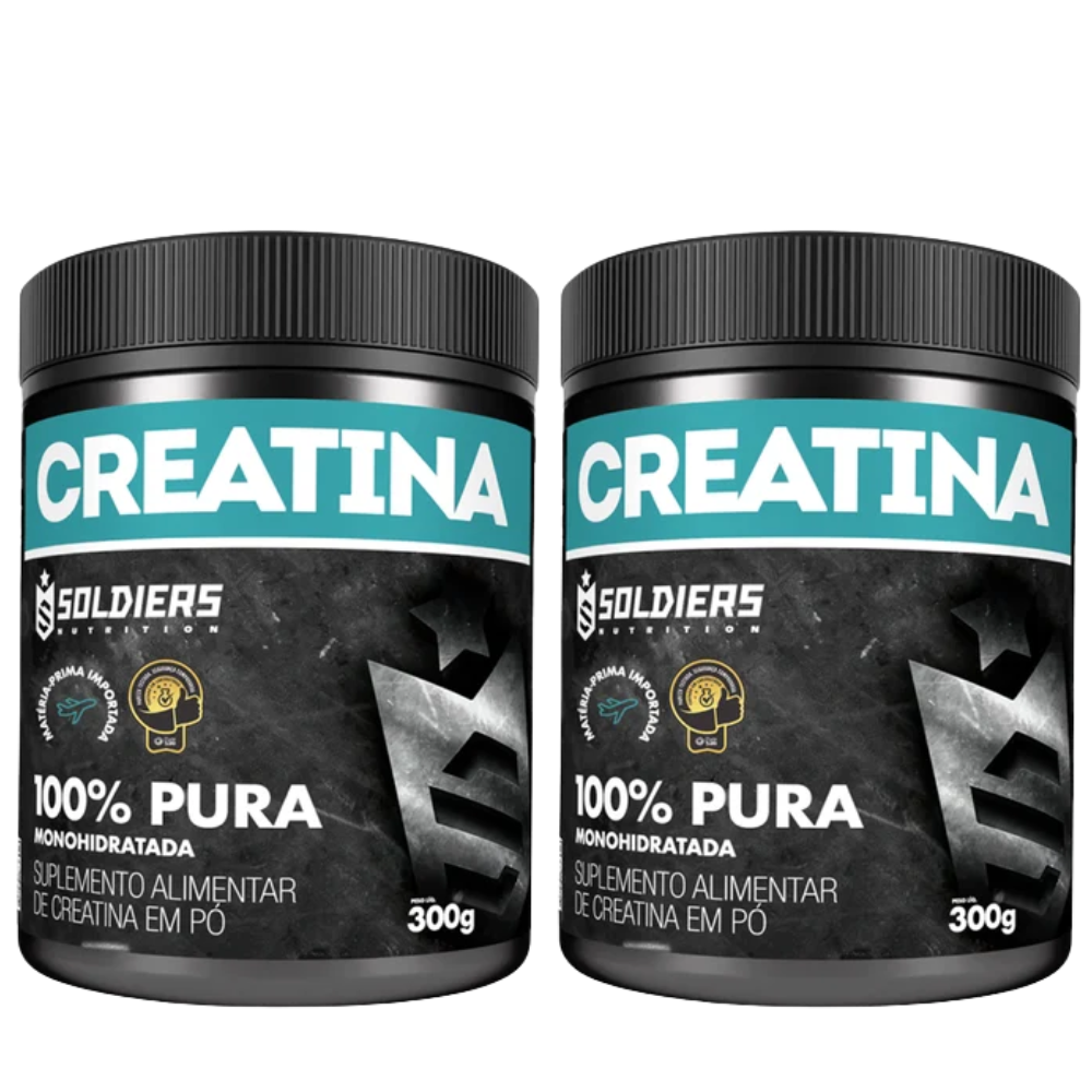 Kit Creatina Monohidratada Pote 300g - 2Un