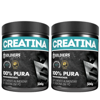 Kit Creatina Monohidratada Pote 300g - 2Un