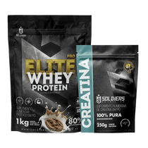 Kit: Elite Pro Whey Concentrado 80% 1kg + Creatina 250g - Soldiers Nutrition