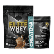 Kit: Elite Pro Whey Concentrado 80% 1kg + Creatina 250g - Soldiers Nutrition